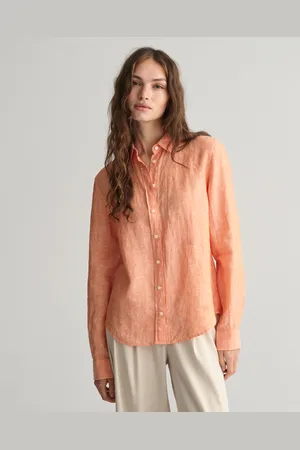 GANT Dam Regular fit skjorta i linnechambray (32)