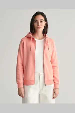 GANT Dam Tonal Shield hoodie med dragkedja (XS)