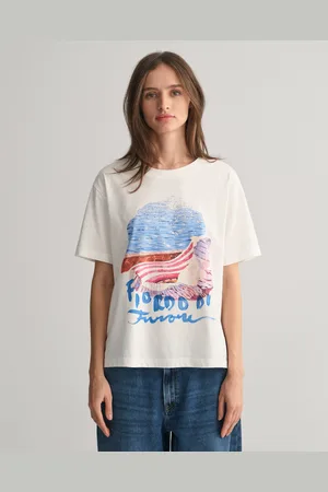 GANT Dam Landskapsmönstrad T-shirt (XS)