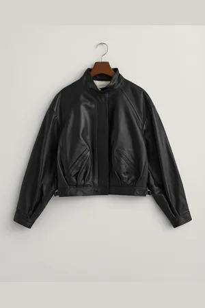 GANT Dam Kort Harrington-jacka i skinn (XS)