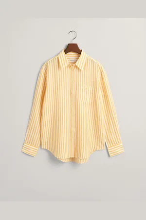 GANT Dam Relaxed fit randig linneskjorta (32)