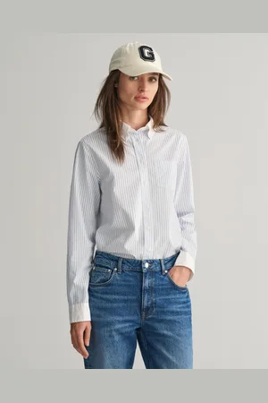 GANT Dam Regular fit randig skjorta med kontrastkrage (34)