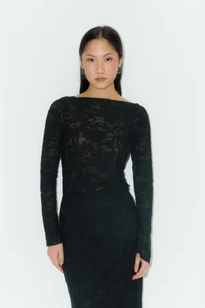 Gina Tricot Textured top - spetstoppar - Svart - XS - Dam