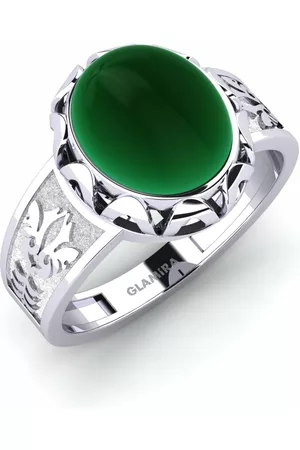 GLAMIRA Cabochon HERRRINGAR Ayaan 925 Silver/Smaragd (Labbodlad)