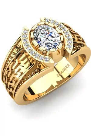 GLAMIRA Fashion HERRRINGAR Alonzito 585 Gult Guld/vit safir