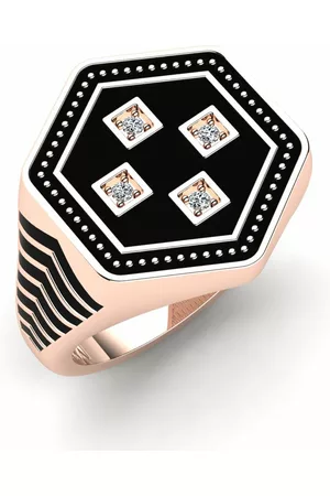 GLAMIRA Emalj HERRRINGAR Bowie 375 Rött Guld/Swarovski Kristaller