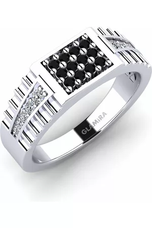 GLAMIRA Fashion HERRRINGAR Deangelo 375 Vitguld/Svart Diamant