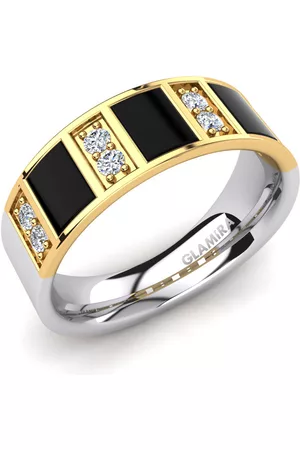 GLAMIRA Fashion HERRRINGAR Ernesto 375 Vit & Gult Guld/Diamant