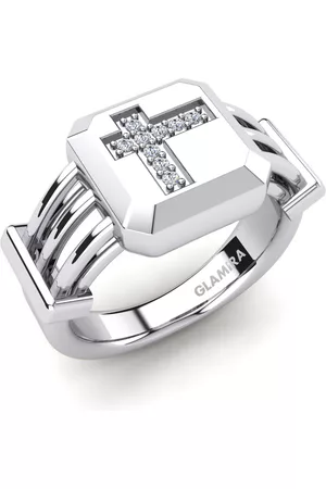 GLAMIRA Fashion HERRRINGAR Guido 375 Vitguld/vit safir