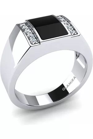 GLAMIRA Fashion HERRRINGAR Ajax 375 Vitguld/Diamant