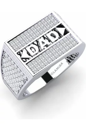 GLAMIRA Symboler HERRRINGAR Jeremih 585 Vitguld/Swarovski Kristaller