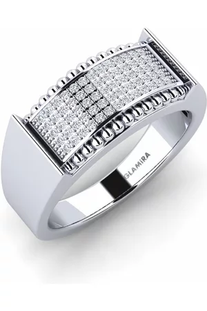GLAMIRA Fashion HERRRINGAR Yishai 375 Vitguld/Swarovski Kristaller