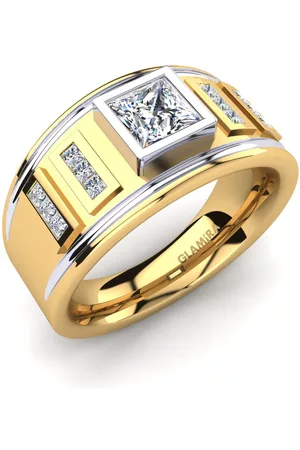 GLAMIRA Fashion HERRRINGAR Norberto 375 Gult & Vit Guld/Swarovski Kristaller