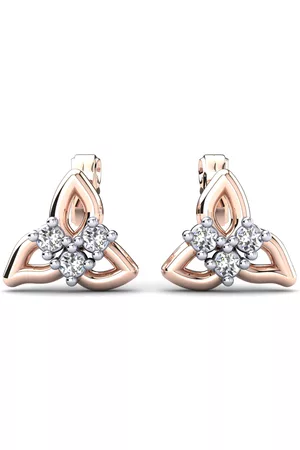 GLAMIRA Flower Örhängen Örhänge För Barn Crisun 585 Rött & Vit Guld/Diamant
