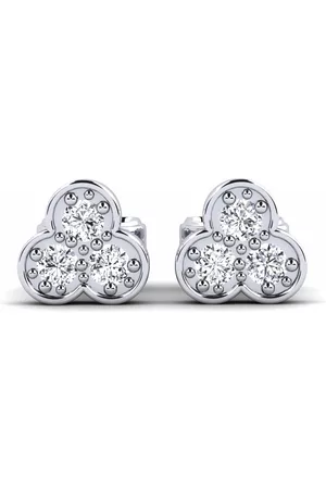 GLAMIRA Fashion Örhängen Örhänge För Barn Knotts 375 Vitguld/Diamant