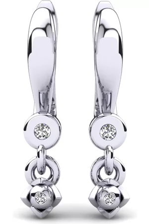 GLAMIRA Fashion Örhängen Örhänge För Barn Catessa 375 Vitguld/Diamant