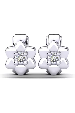 GLAMIRA Flower Örhängen Örhänge För Barn Deylin 585 Vitguld/vit safir
