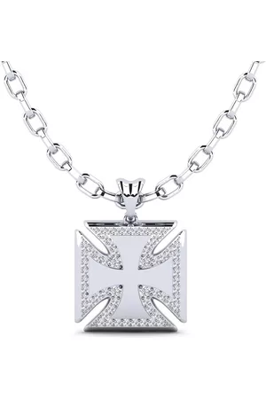 GLAMIRA Religösa Symboler HERRHALSBAND Hängsmycke Valentinianus 375 Vitguld/Diamant