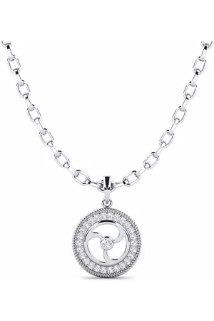 GLAMIRA Symboler HERRHALSBAND Hängsmycke Cradily 585 Vitguld/Swarovski Kristaller