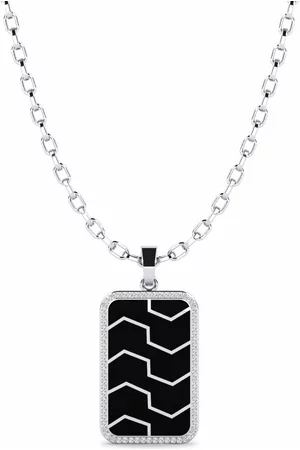 GLAMIRA Fashion HERRHALSBAND Hängsmycke Almaty 375 Vitguld/Diamant