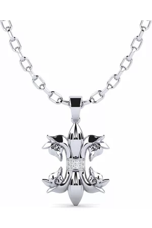 GLAMIRA Symboler HERRHALSBAND Hängsmycke Tinyson 375 Vitguld/Diamant