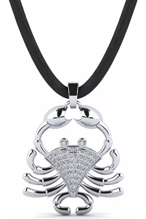 GLAMIRA Symboler HERRHALSBAND Hängsmycke Galelinyo 585 Vitguld/Swarovski Kristaller
