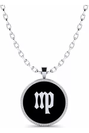 GLAMIRA Symboler HERRHALSBAND Hängsmycke Patrat - Virgo 375 Vitguld/Diamant
