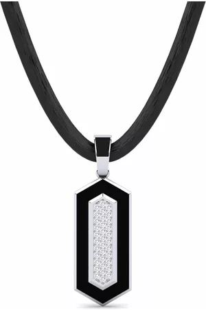 GLAMIRA Fashion HERRHALSBAND Hängsmycke Formes 585 Vitguld/Swarovski Kristaller