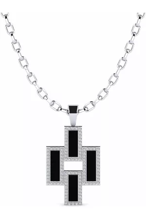 GLAMIRA Fashion HERRHALSBAND Hängsmycke Jelena 585 Vitguld/Swarovski Kristaller