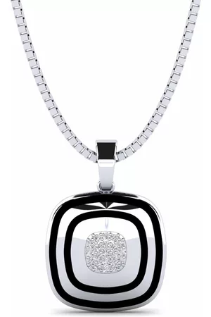 GLAMIRA Fashion HERRHALSBAND Hängsmycke Fumigene 375 Vitguld/Diamant