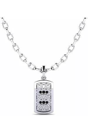GLAMIRA Fashion HERRHALSBAND Hängsmycke Jennell 750 Vitguld/Svart Diamant