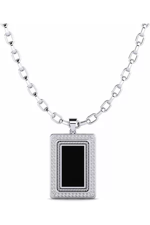 GLAMIRA Fashion HERRHALSBAND Hängsmycke Edwin 375 Vitguld/Diamant