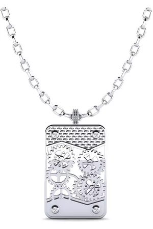 GLAMIRA Fashion HERRHALSBAND Hängsmycke Isaac 375 Vitguld/Diamant