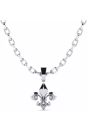 GLAMIRA Symboler HERRHALSBAND Hängsmycke Darejan 585 Vitguld/Swarovski Kristaller