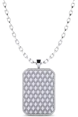 GLAMIRA Fashion HERRHALSBAND Hängsmycke Sunil 375 Vitguld/Diamant