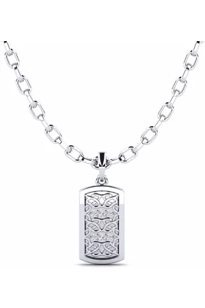 GLAMIRA Fashion HERRHALSBAND Hängsmycke Jennell 375 Vitguld/Diamant