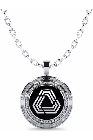 GLAMIRA Symboler HERRHALSBAND Hängsmycke Takeithra 585 Vitguld/Swarovski Kristaller