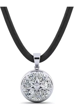 GLAMIRA Symboler HERRHALSBAND Hängsmycke Torkoal 585 Vitguld/Swarovski Kristaller