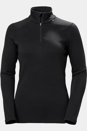 Helly Hansen Dam Lifa Merino Baslager Med 1/2 Dragkedja Svart L