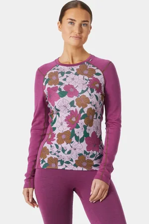 Helly Hansen Dam Lifa Merino Graphic Baslager I Mellanviktsklass Rosa S