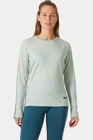 Helly Hansen Dam Lifa Active Stripe Crew Baslager Överdel Grön L