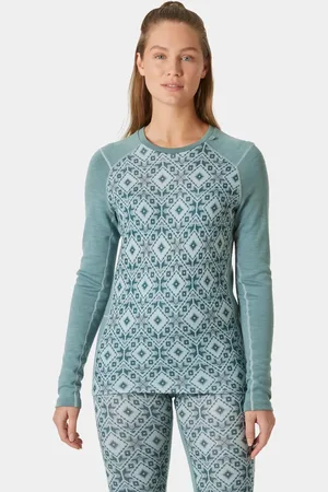 Helly Hansen Dam Lifa Merino Graphic Baslager I Mellanviktsklass Grön XS