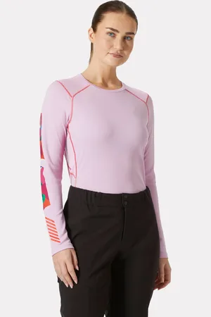 Helly Hansen Dam Lifa Active Crew Lättviktigt Baslager Rosa L