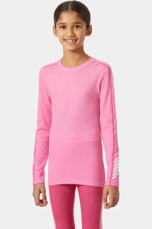 Helly Hansen Junior Lifa® Crew Merinoull Baslager Topp Rosa 140/10