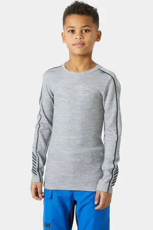 Helly Hansen Junior Lifa® Crew Merinoull Baslager Topp Grå 140/10