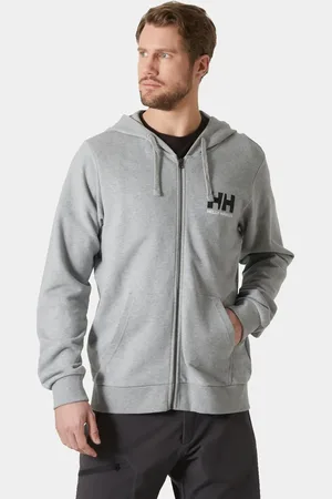 Helly Hansen Herr HH Logo Luvtröja/munktröja Med Dragkedja 2.0 Grå 2XL
