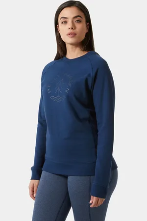 Helly Hansen Dam F2f Crew Neck Tröja I Organiskt Bomull Blå L