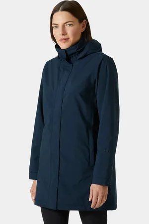 Helly Hansen Dam Sanna Fodrad Regnjacka Marinblå L