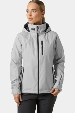 Helly Hansen Dam Crew Mellanlager Seglarjacka Med Huva 2.0 Grå L
