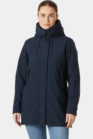 Helly Hansen Dam Victoria Mid Fodrad Regnjacka Marinblå XS